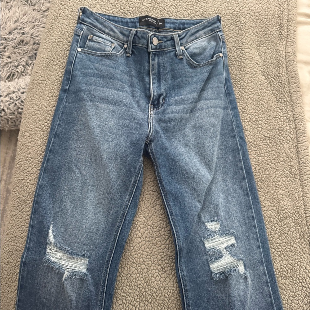 Just Black Blue Distressed Boyfriend Jeans